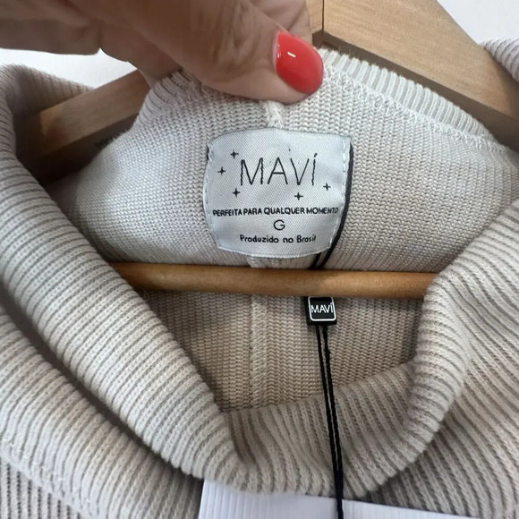 New Mavi Tunic Sweater Size Medium Beige Peekhole NWT - Picture 4 of 9